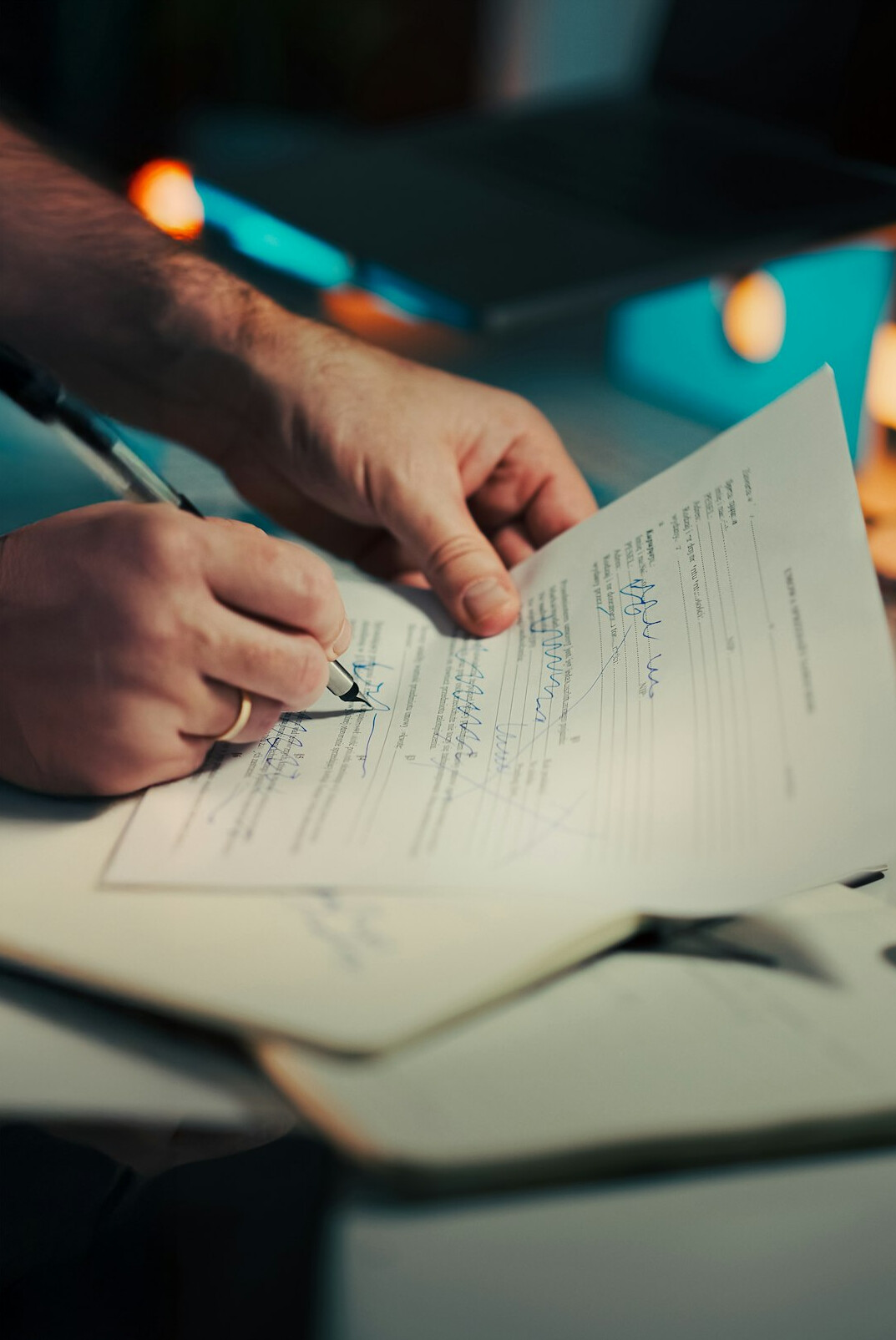 young adult reviewing health documents