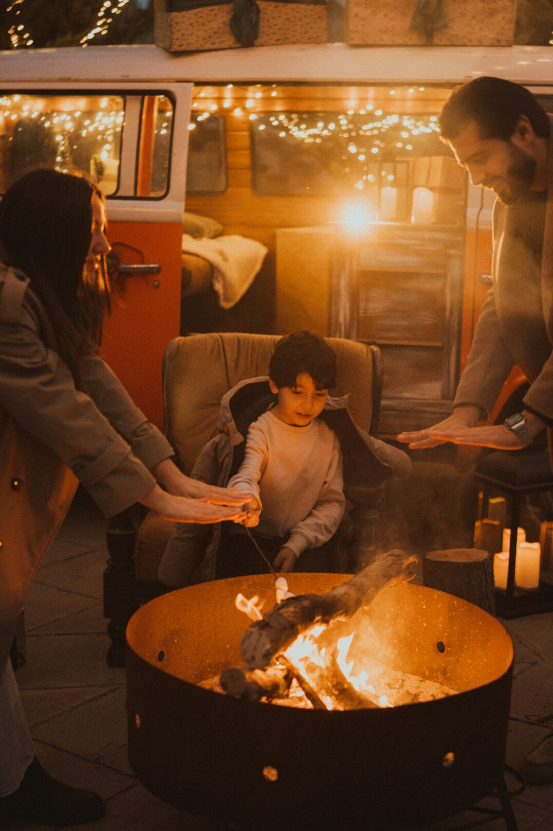 Happy family spending time together outdoors