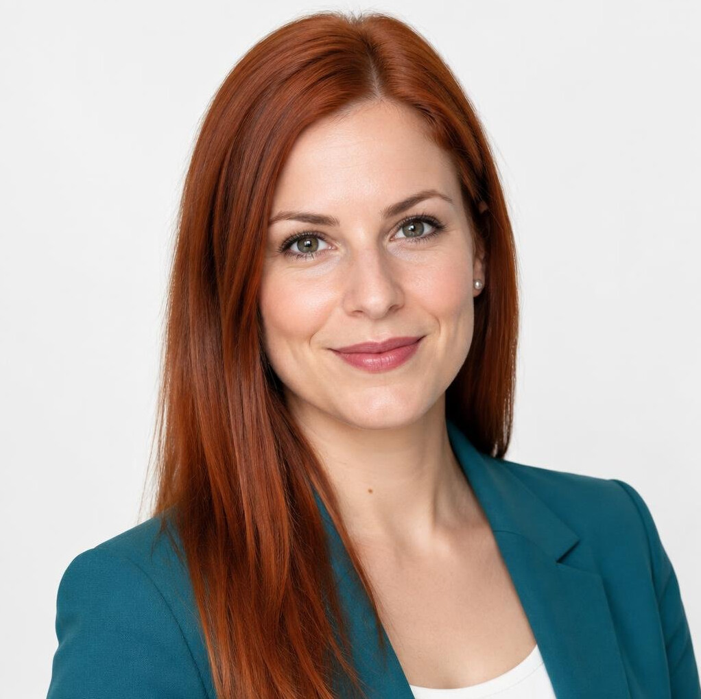 Studio portrait of a young female claims manager